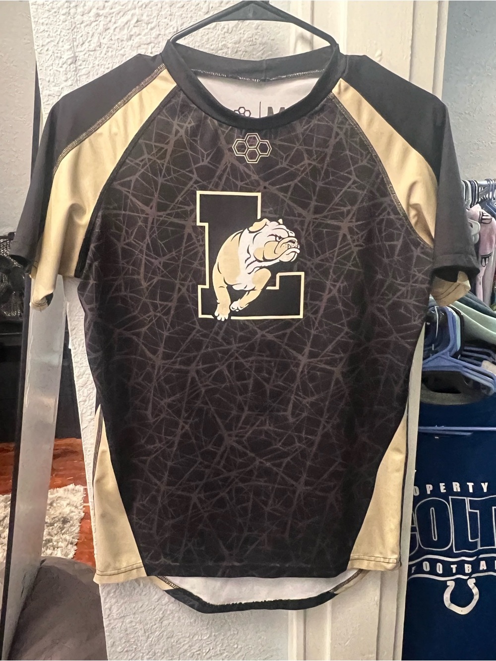 RUDIS Lapel Bulldogs women’s M Black Gold Performance Athletic Shirt